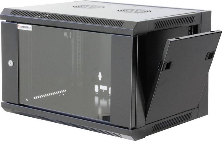 Produktbild: Intellinet 711715 19 Zoll Wandgeh&auml;use (B x H x T) 570 x 370 x 450mm 6 HE Schwarz (RAL 9005)