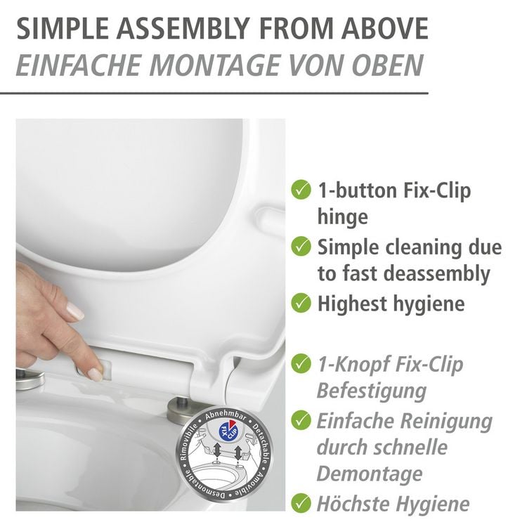 Produktbild: Premium WC-Sitz Mod. Agate mit Relief, aus antibakteriellem Duroplast