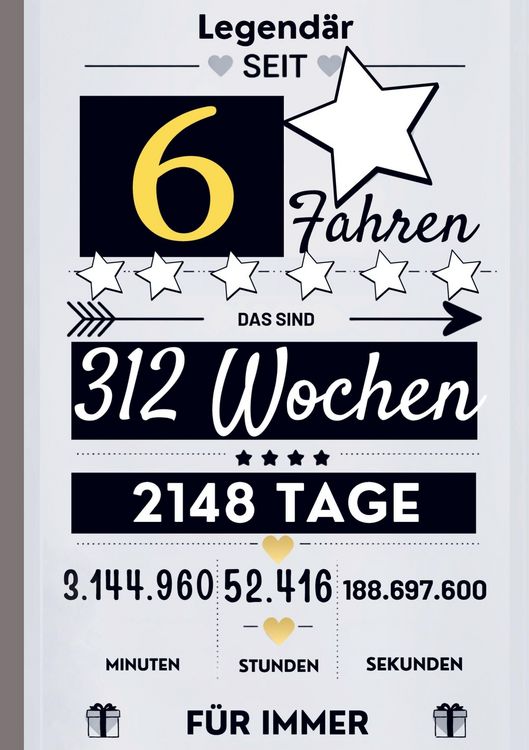 Produktbild: Notizbuch f&uuml;r Jungen 6 Jahre- Geburtstagsgeschenk f&uuml;r 6 j&auml;hrige Jungen