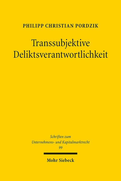 Produktbild: Pordzik, P: Transsubjektive Deliktsverantwortlichkeit