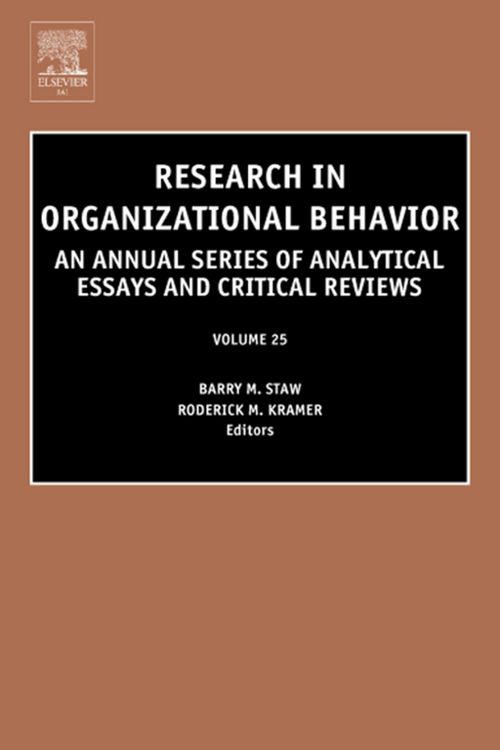 Produktbild: Research in Organizational Behavior