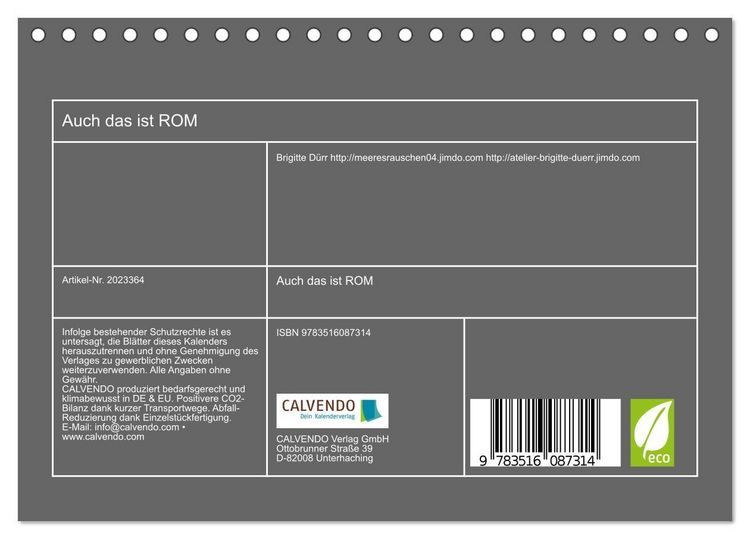 Produktbild: Auch das ist ROM (Tischkalender 2026 DIN A5 quer), CALVENDO Monatskalender