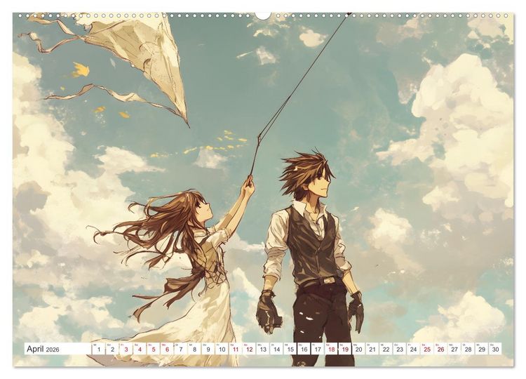 Produktbild: Das Jahr der Liebe: Verliebte P&auml;rchen im Manga-Stil (Wandkalender 2026 DIN A2 quer), CALVENDO Monatskalender