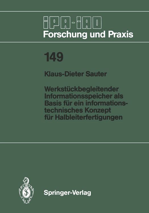 Produktbild: Werkst&uuml;ckbegleitender Informationsspeicher als Basis f&uuml;r ein informationstechnisches Konzept f&uuml;r Halbleiterfertigungen