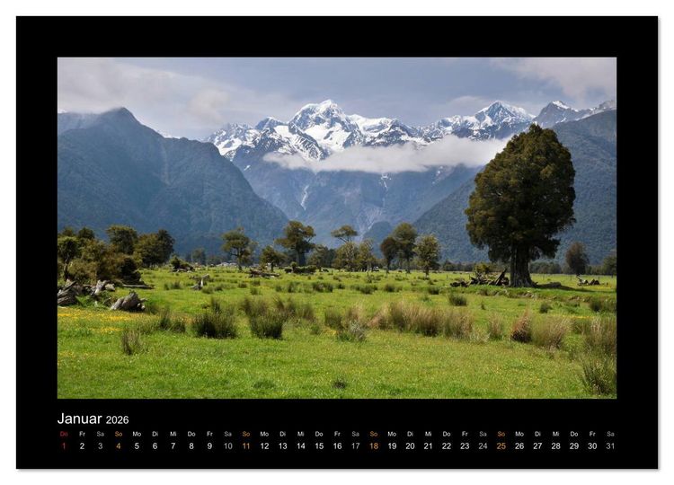 Produktbild: Neuseeland - Wunderwelt der Natur (Wandkalender 2026 DIN A4 quer), CALVENDO Monatskalender