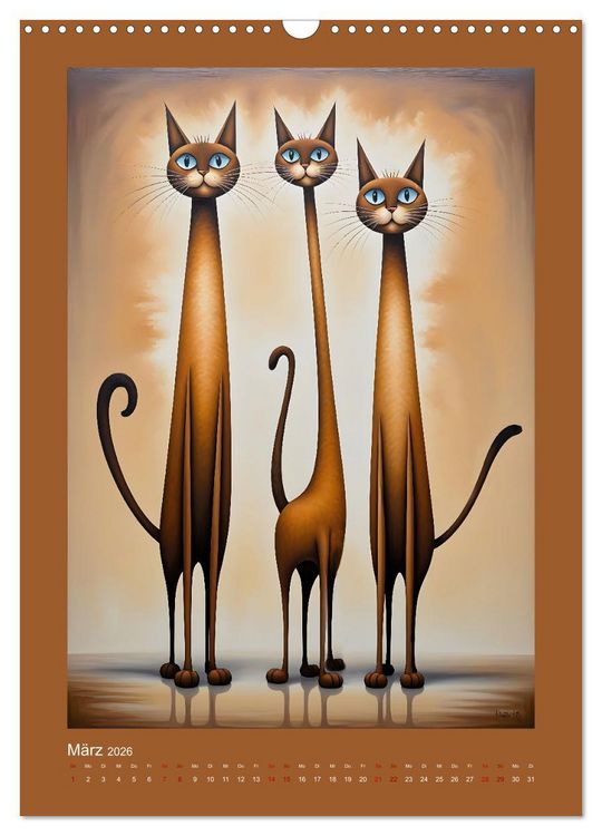 Produktbild: Buntes Katzenvolk (Wandkalender 2026 DIN A3 hoch), CALVENDO Monatskalender