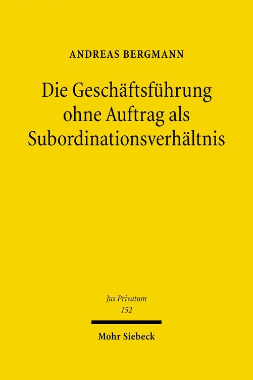 Produktbild: Die Gesch&auml;ftsf&uuml;hrung ohne Auftrag als Subordinationsverh&auml;ltnis