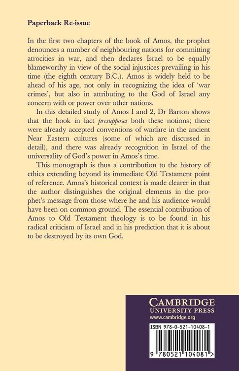 Produktbild: Amos's Oracles Against the Nations