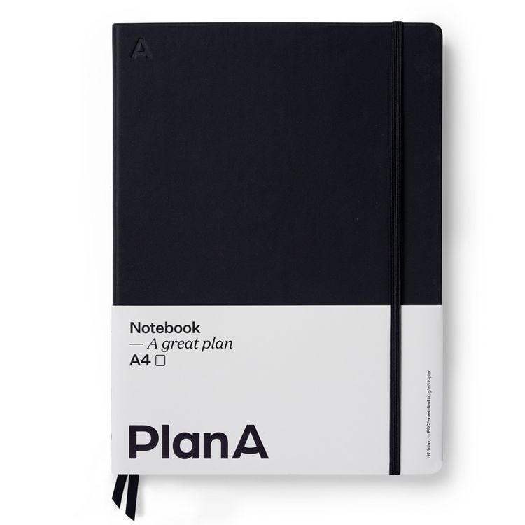 Produktbild: Notizbuch A4 Hardcover Blanko Midnight Black