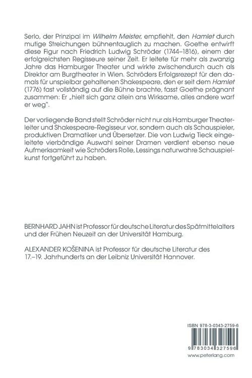 Produktbild: Friedrich Ludwig Schr&ouml;ders Hamburgische Dramaturgie