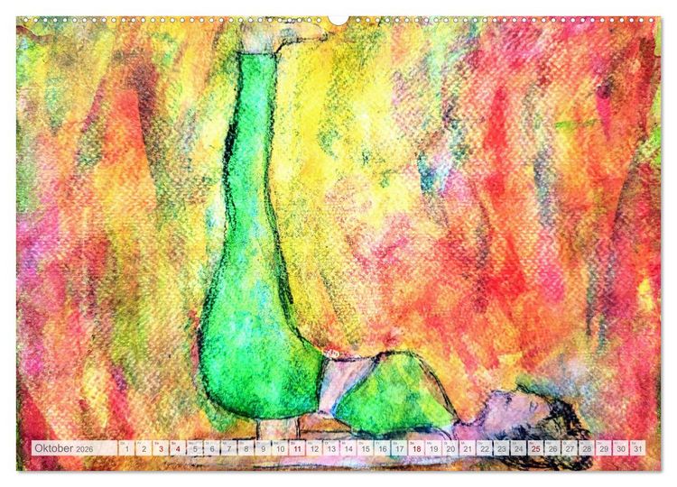 Produktbild: Yin Yoga Art - K&uuml;nstlerische Darstellung von Yin Yoga Asanas (Wandkalender 2026 DIN A2 quer), CALVENDO Monatskalender