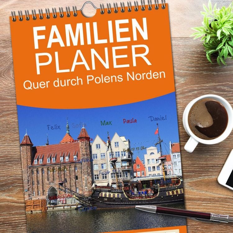 Produktbild: Familienplaner 2026 - Quer durch Polens Norden mit 5 Spalten (Wandkalender, 21 x 45 cm) CALVENDO