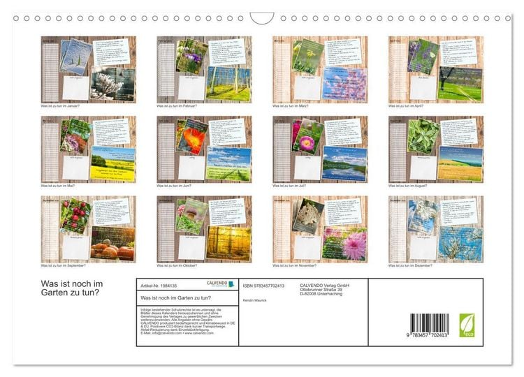 Produktbild: Was ist noch im Garten zu tun? (Wandkalender 2026 DIN A3 quer), CALVENDO Monatskalender