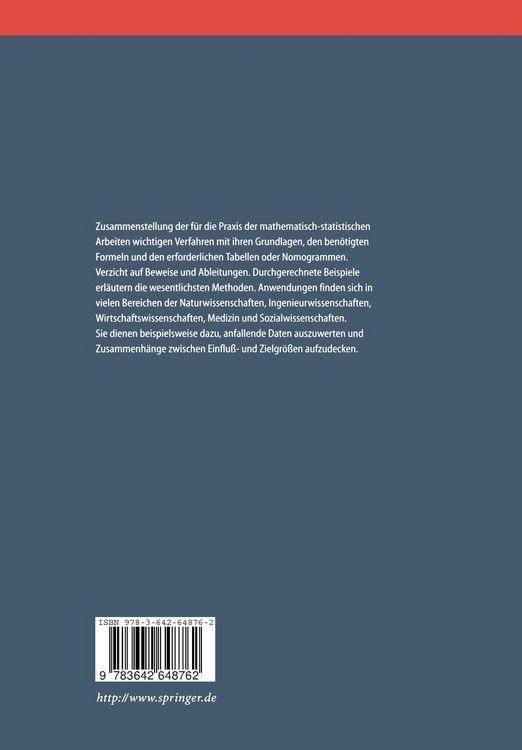Produktbild: Formeln und Tabellen der angewandten mathematischen Statistik