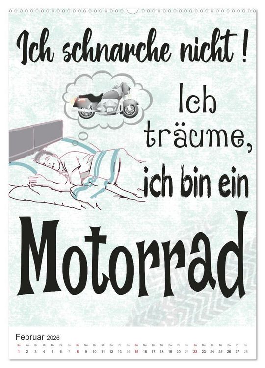 Produktbild: Coole Biker-Spr&uuml;che (Wandkalender 2026 DIN A2 hoch), CALVENDO Monatskalender
