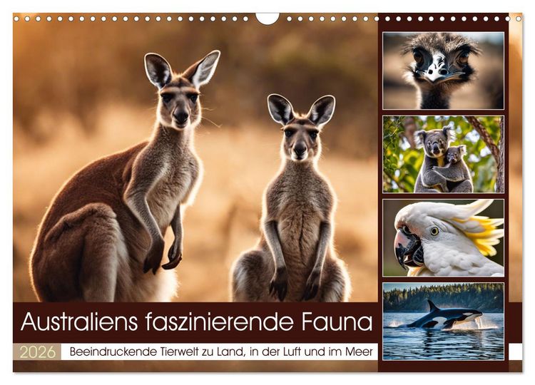 Produktbild: Australiens faszinierende Fauna (Wandkalender 2026 DIN A3 quer), CALVENDO Monatskalender