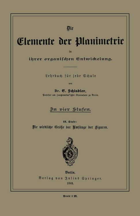 Produktbild: Die Elemente der Planimetrie in ihrer organischen Entwickelung