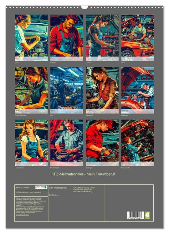 Produktbild: KFZ-Mechatroniker - Mein Traumberuf (Wandkalender 2026 DIN A2 hoch), CALVENDO Monatskalender