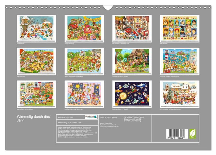 Produktbild: Wimmelig durch das Jahr (Wandkalender 2026 DIN A3 quer), CALVENDO Monatskalender