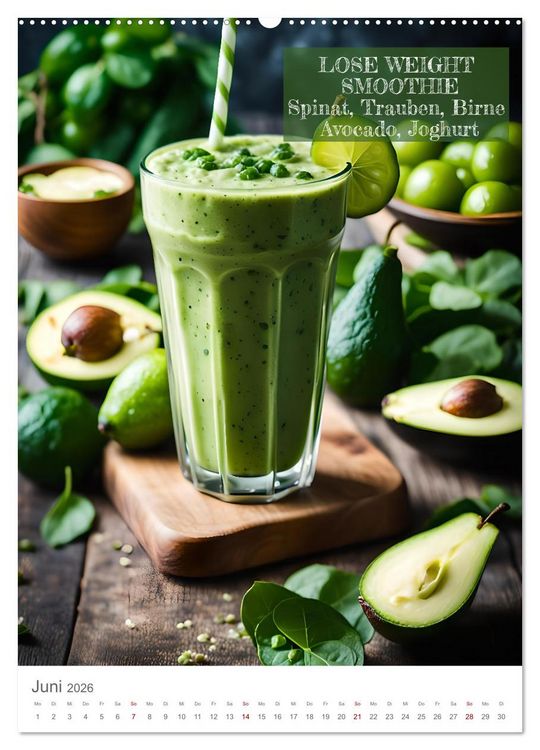 Produktbild: Vitamine im Glas - Gesunde Smoothie Kreationen (hochwertiger Premium Wandkalender 2026 DIN A2 hoch), Kunstdruck in Hochglanz
