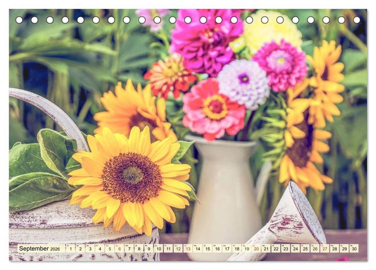 Produktbild: Sonnenblumen. Das Strahlen des Sommers (Tischkalender 2026 DIN A5 quer), CALVENDO Monatskalender