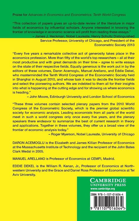 Produktbild: Advances in Economics and Econometrics