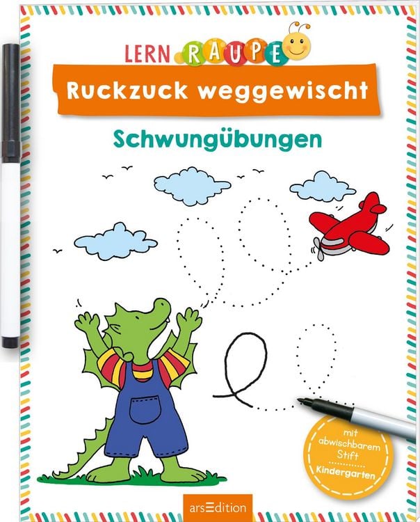 Produktbild: Lernraupe &ndash; Ruckzuck weggewischt! Schwung&uuml;bungen