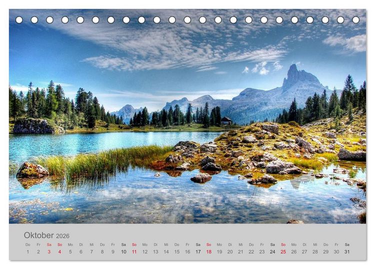 Produktbild: Traumkulissen in den Dolomiten (Tischkalender 2026 DIN A5 quer), CALVENDO Monatskalender