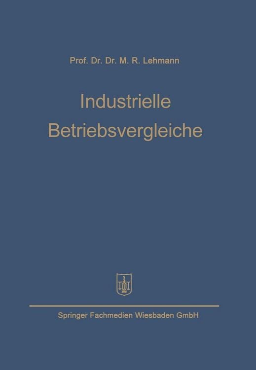 Produktbild: Industrielle Betriebsvergleiche