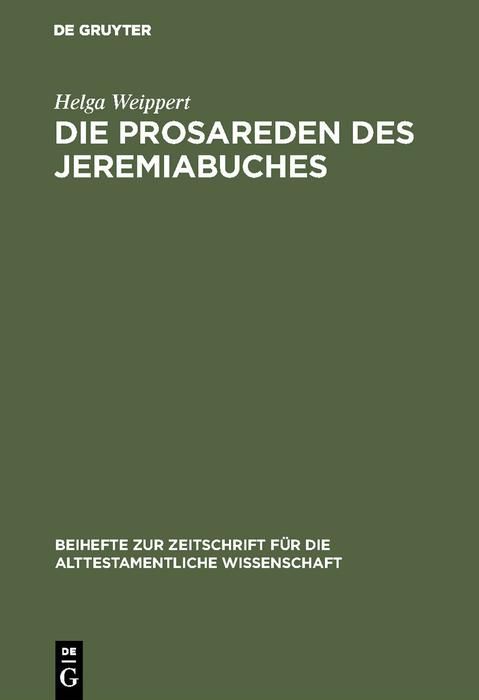 Produktbild: Die Prosareden des Jeremiabuches