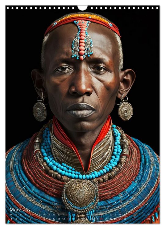 Produktbild: Inspiriert von den Massai, den stolzen Kriegern Afrikas (Wandkalender 2027 DIN A3 hoch), CALVENDO Monatskalender