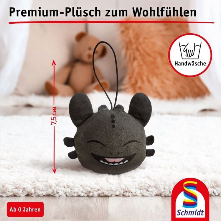 Produktbild: Dragons, Ohnezahn, lachend & frech, 7,5 cm, Anh&auml;nger, 6 St&uuml;ck im Polybeutel