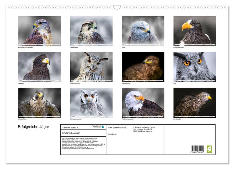 Produktbild: Erfolgreiche J&auml;ger (Wandkalender 2026 DIN A2 quer), CALVENDO Monatskalender