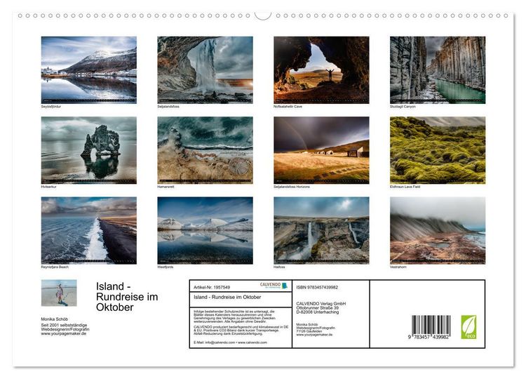 Produktbild: Island - Rundreise im Oktober (hochwertiger Premium Wandkalender 2026 DIN A2 quer), Kunstdruck in Hochglanz