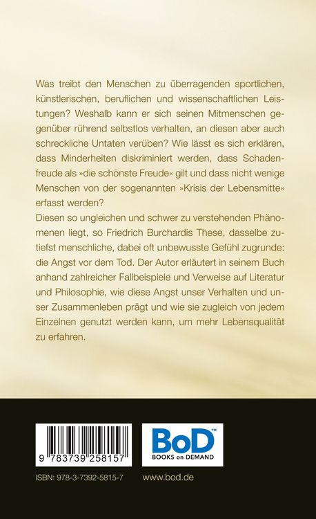 Produktbild: Die Angst vor dem Tod als Motor des Lebens