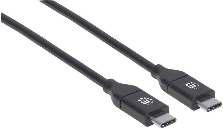 Produktbild: Manhattan USB-Kabel USB 2.0 USB-C&reg; Stecker, USB-C&reg; Stecker 2.00 m Schwarz 355247