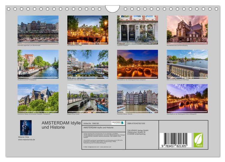Produktbild: AMSTERDAM Idylle und Historie (Wandkalender 2026 DIN A4 quer), CALVENDO Monatskalender