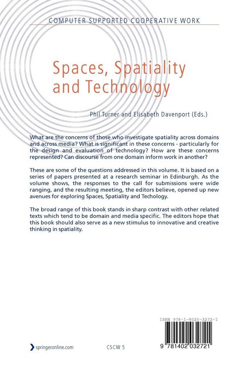 Produktbild: Spaces, Spatiality and Technology