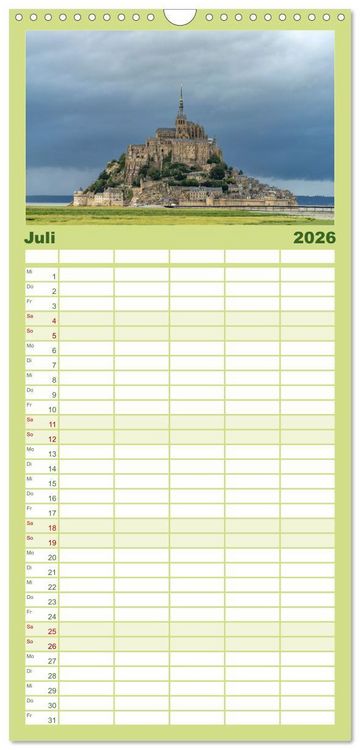 Produktbild: Familienplaner 2026 - Welterbe Mont-Saint-Michel mit 5 Spalten (Wandkalender, 21 x 45 cm) CALVENDO