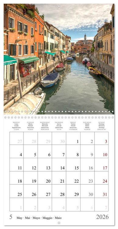 Produktbild: Lieux romantiques &agrave; Venise (Calendrier mural carr&eacute; 2026 30x30 cm) Calendrier double avec une page pour vos prises de notes