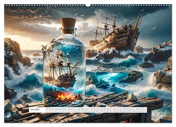 Produktbild: Les voiles et la mer (Calendrier mural 2026 DIN A2 vertical) calendrier de bureau