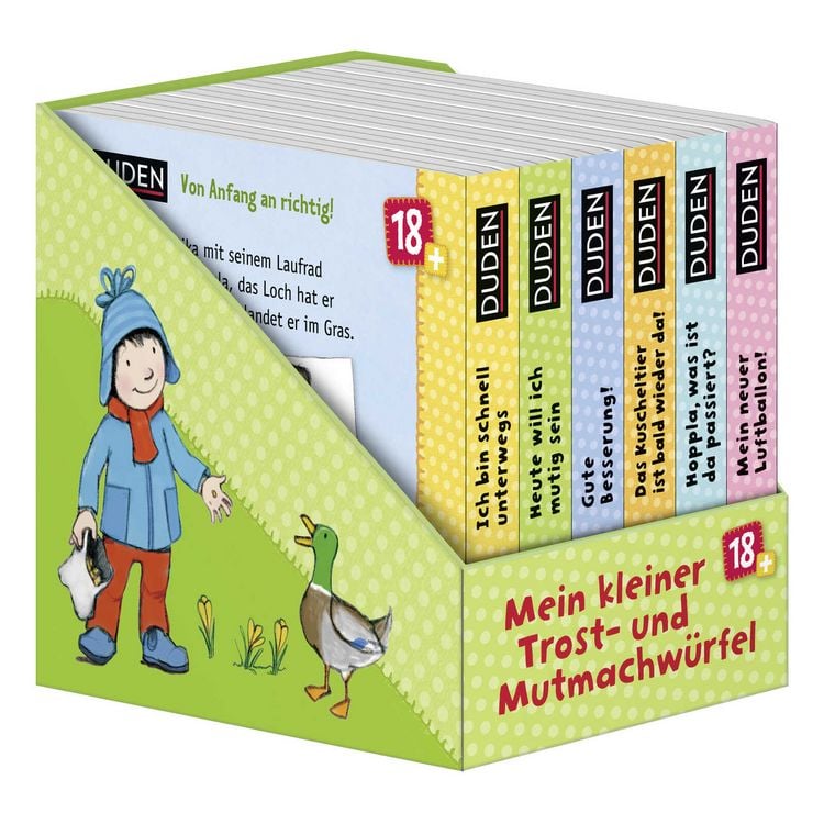 Produktbild: Duden 18+: Mein kleiner Trost-und-Mutmach-W&uuml;rfel