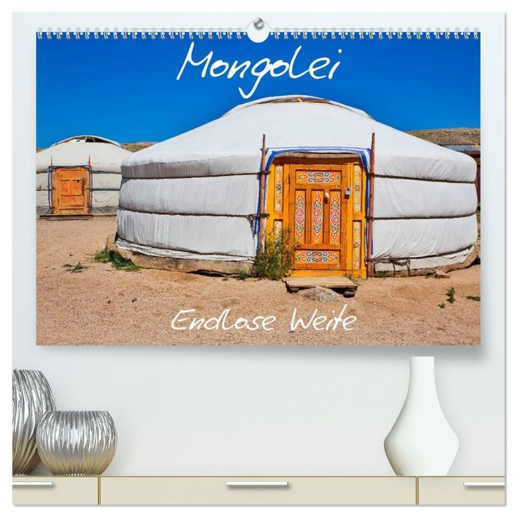 Produktbild: Mongolei Endlose Weite (hochwertiger Premium Wandkalender 2026 DIN A2 quer), Kunstdruck in Hochglanz