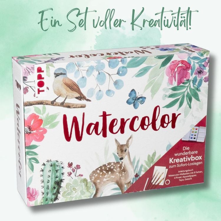 Produktbild: Watercolor - Die wunderbare Kreativbox. Mit Anleitungsbuch und Material
