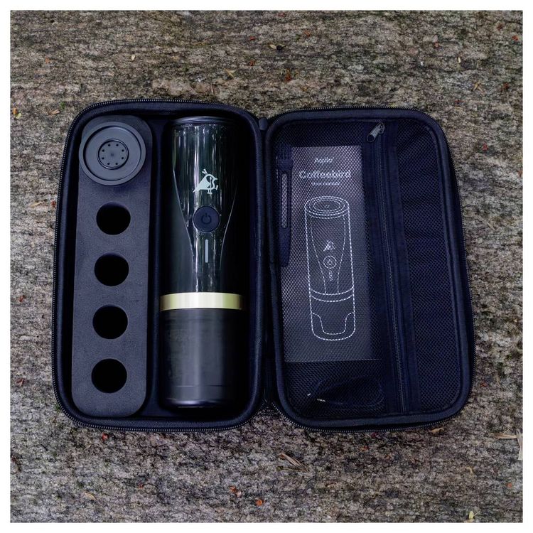 Produktbild: Aqiila Coffeebird Portable espresso machine Kaffeemaschine Schwarz Fassungsverm&ouml;gen Tassen=5 f&uuml;r unterwegs / portable