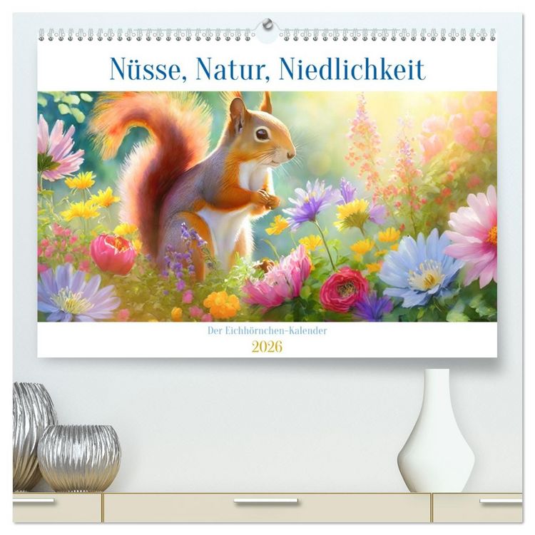 Produktbild: Der Eichh&ouml;rnchen-Kalender (hochwertiger Premium Wandkalender 2026 DIN A2 quer), Kunstdruck in Hochglanz