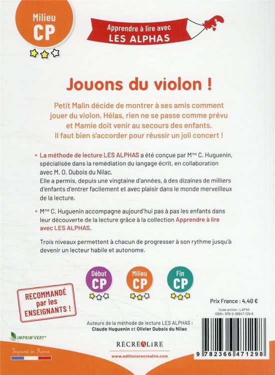 Produktbild: Jouons du violon ! : milieu CP