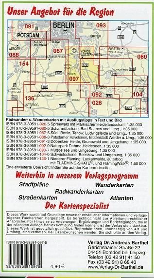 Produktbild: Radwander- und Wanderkarte Flutgrabenaue, K&ouml;nigs Wusterhausen und Umgebung