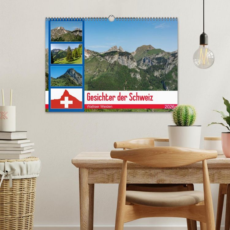 Produktbild: Gesichter der Schweiz - Walliser Weiden (Wandkalender 2026 DIN A3 quer), CALVENDO Monatskalender