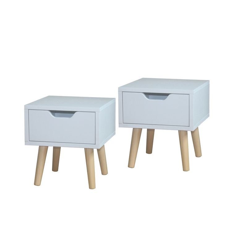 Produktbild: HTI-Living Nachttisch 1 Schublade 2er-Set Thekla Weiß